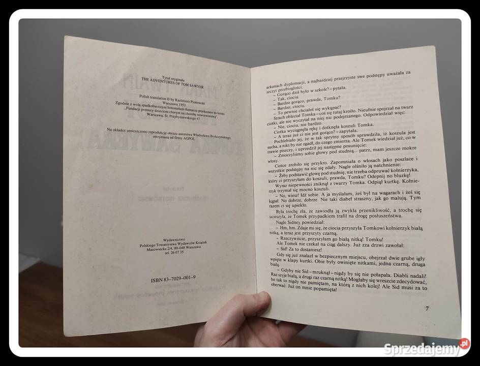 Mark Twain Przygody Tomka Sawyera Rok wydania 1993 Płock