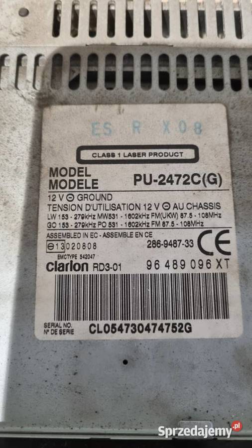 Radio Clarion PU2472CG 96 489096XT RD301 kujawsko-pomorskie Bydgoszcz