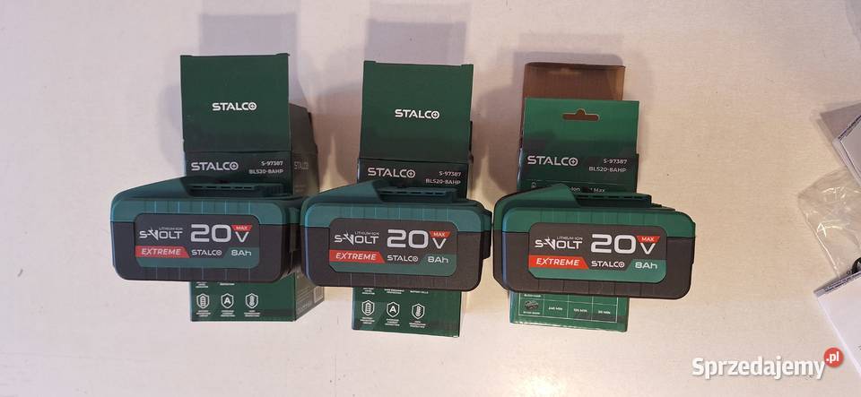 3x Baterie STALCO 8ah S97397 podwójna ładowarka świętokrzyskie Skarżysko-Kamienna