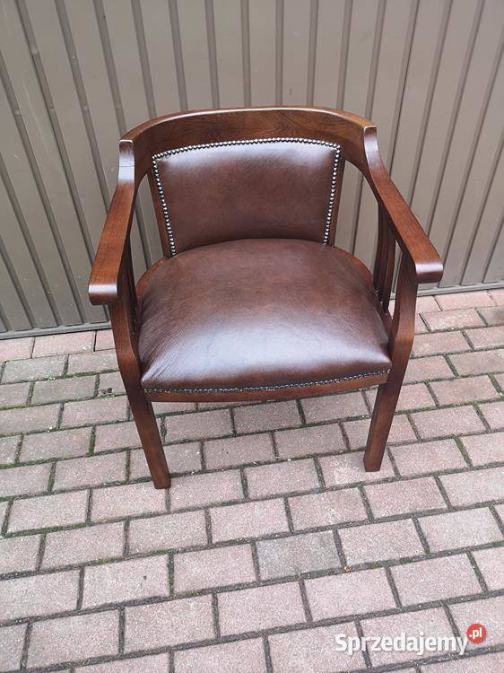Stary Fotel Krzesło Dębowe Gabinetowe Antyk