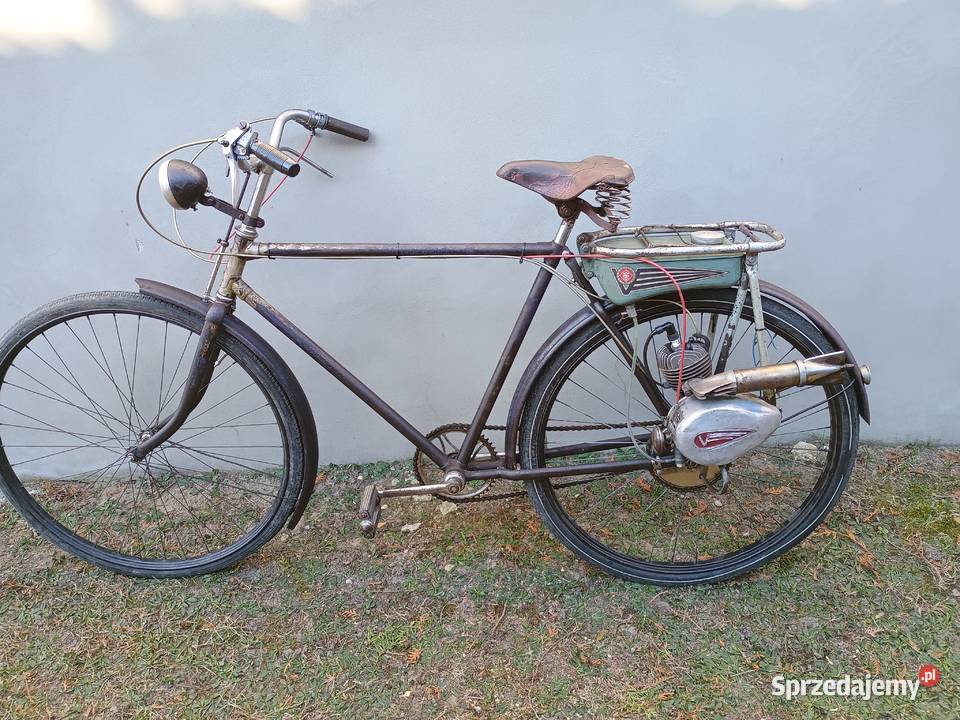 Rower z silnikiem Victoria FM38 zabytkowy warmińsko-mazurskie Kurzętnik