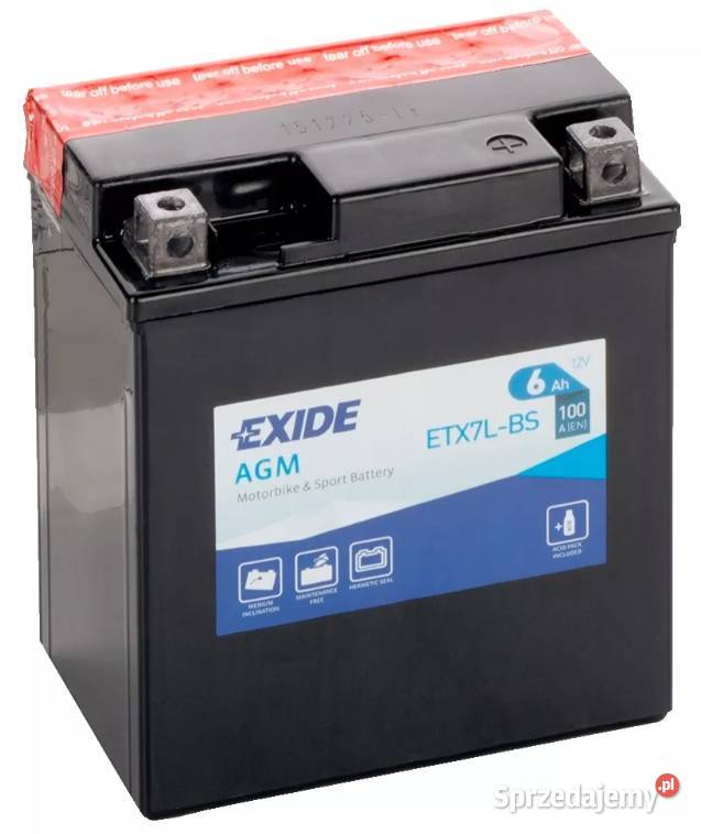 Akumulator motocyklowy 12V 6Ah 100A EN EXIDE Kościerzyna