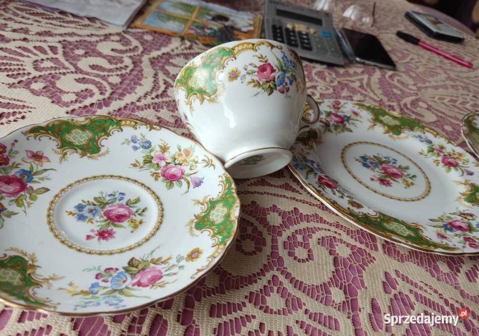 porcelanowe trio zestaw śniadaniowy filiżanka Gorzów Wielkopolski