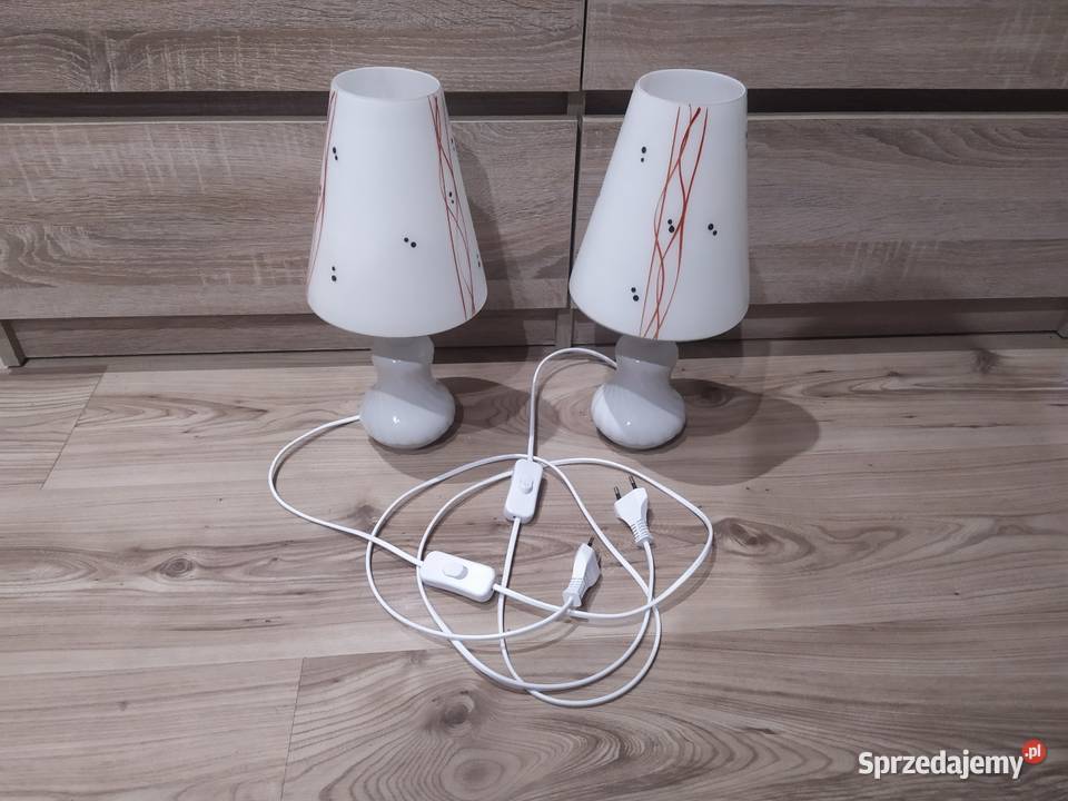 Lampka nocna para porcelana szkło Francja Lampy stołowe i nocne Pruszków sprzedam