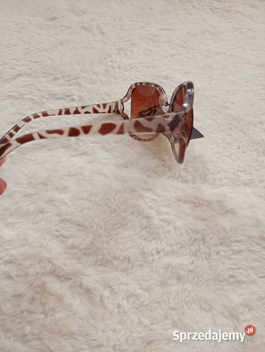 Biznesowe duże panterkowe okulary Okulary Kraków sprzedam