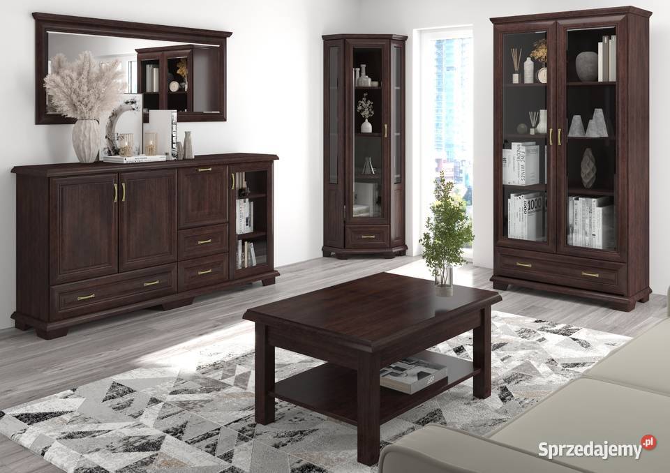 Komoda drewniana dębowa bukowa z barkiem i z 200cm Szczecin