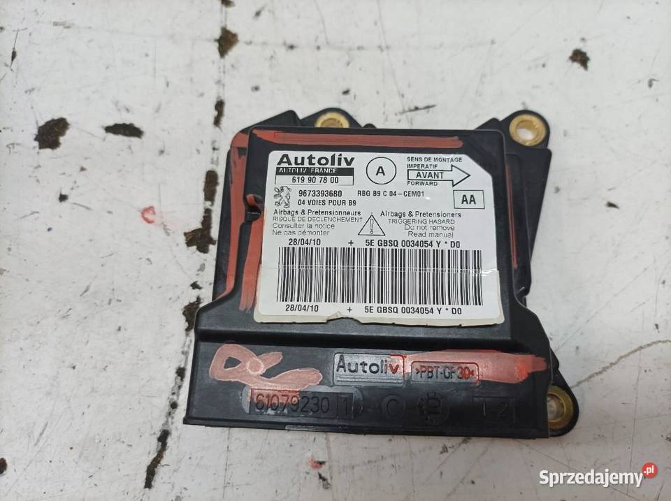 SENSOR AIRBAG 9673393680 Peugeot Partner II 2008 osobowe
