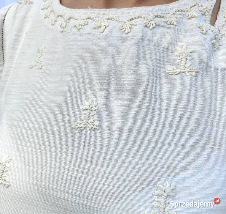 Biały komplet indyjski S 36 boho bohemian tunika Szczecin