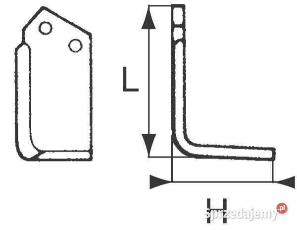 Nóż frezujący prawy 163x135x80mm 7mm pasuje do Do maszyn uprawowych Kamionna
