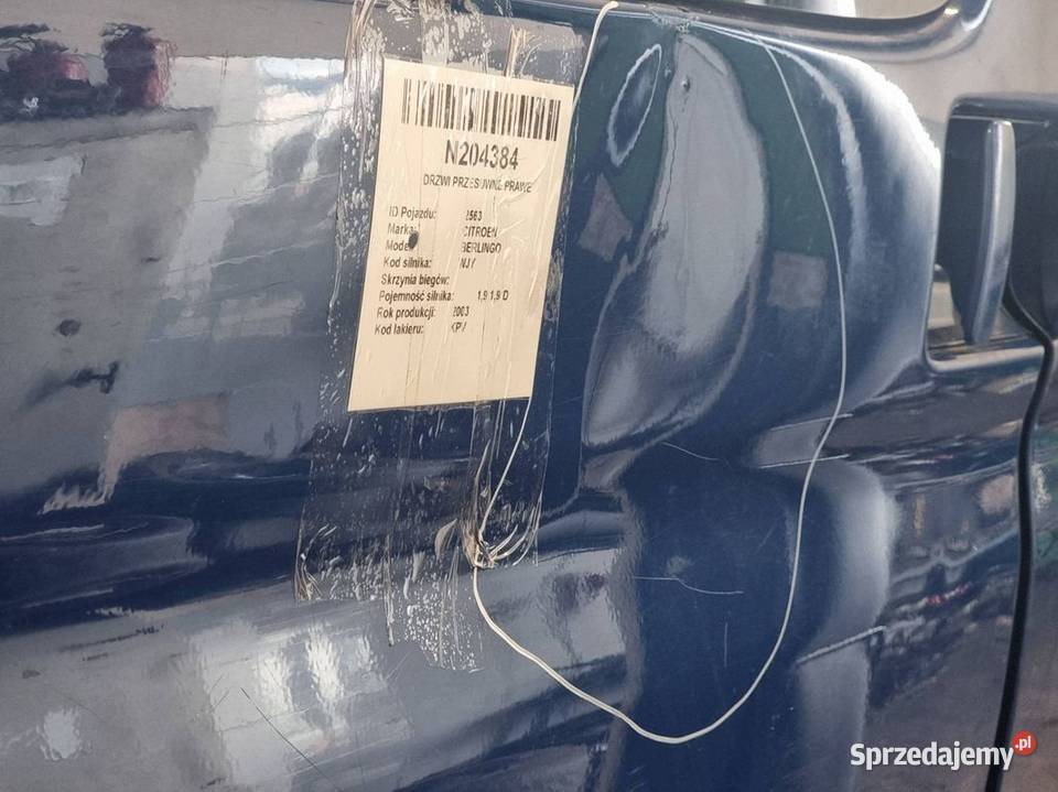 DRZWI PRZESUWNE PRAWE CITROEN BERLINGO KPV Lipno
