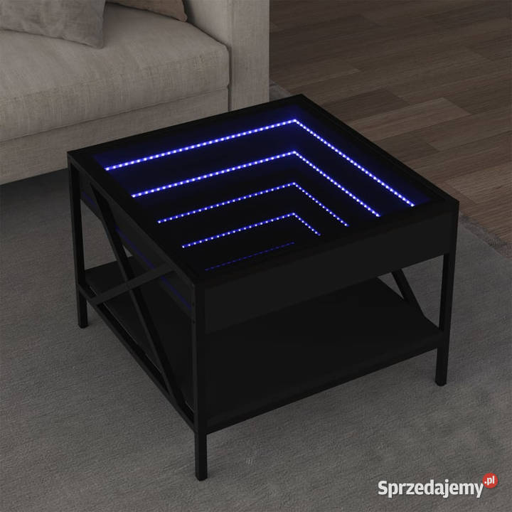 Stolik kawowy z LED Infinity czarny 50x50x38 Dom i Ogród Warszawa