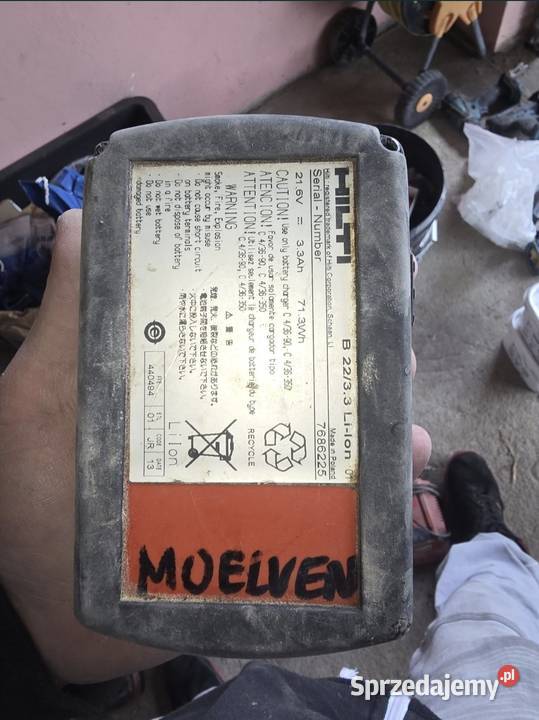 Bateria hilti 22 33ah Pozostałe Święcany sprzedam