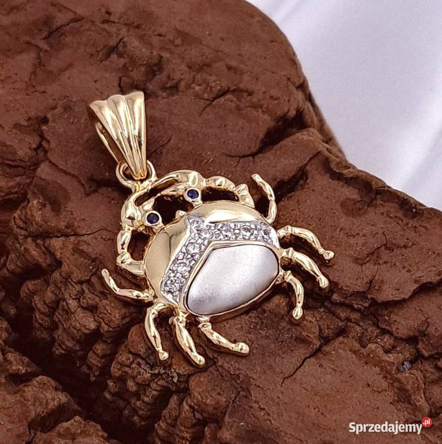 Wisiorek Złoty pr585 Znak Zodiaku RAK Z707 złote wielkopolskie