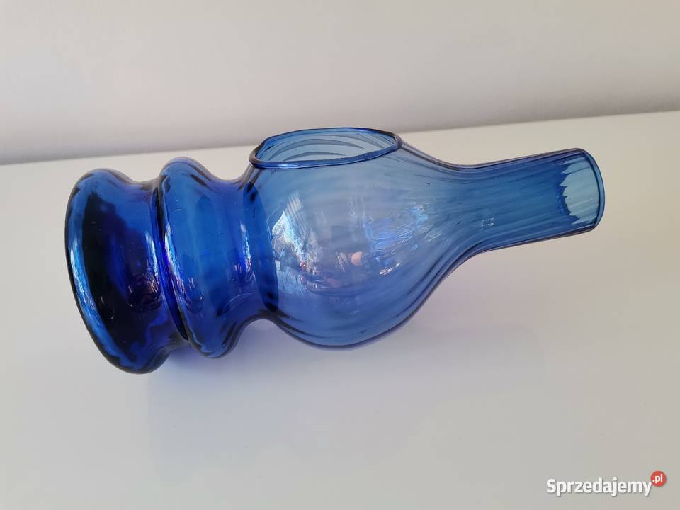 Stara niebieska nieużywana szklana lampka wodna Katowice sprzedam