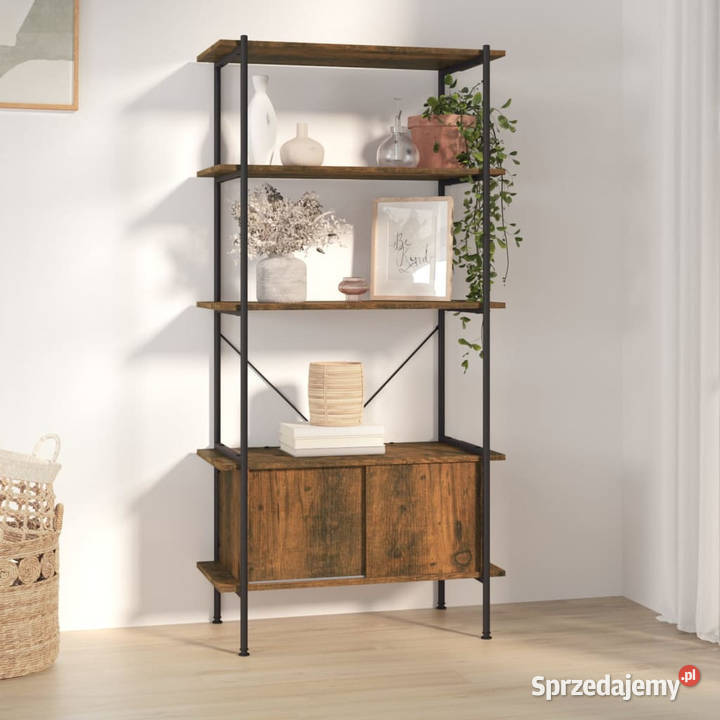 Regał z szafką 80x40x163 stal i materiał