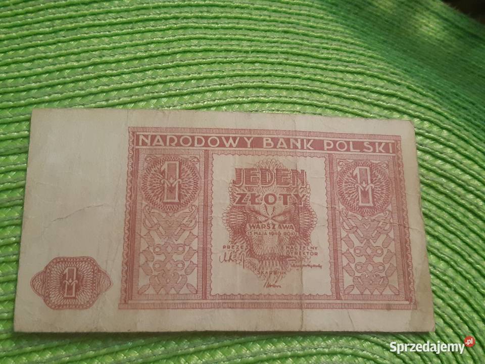 banknot polski 1 złoty z 1946r Antyki, Sztuka, Kolekcje podlaskie Łomża