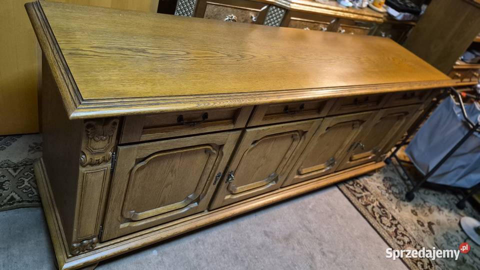 Duża komoda dębowa rzeźbiona dąb rustykalny sprzedam