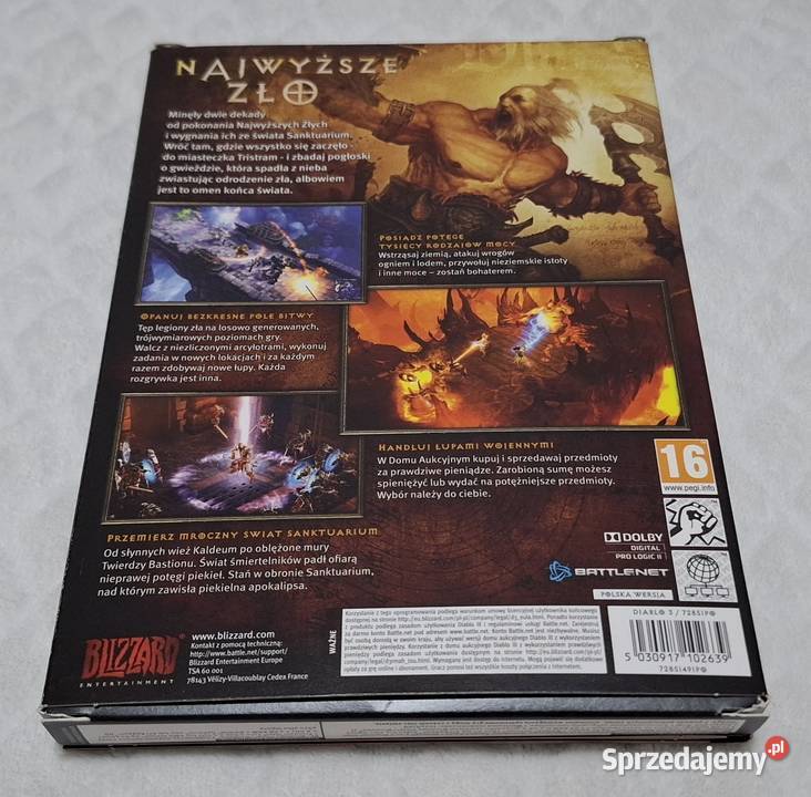 Diablo 3 Blizzard 2012 DVD Media Kolekcja Komputerowe PC Czeladź
