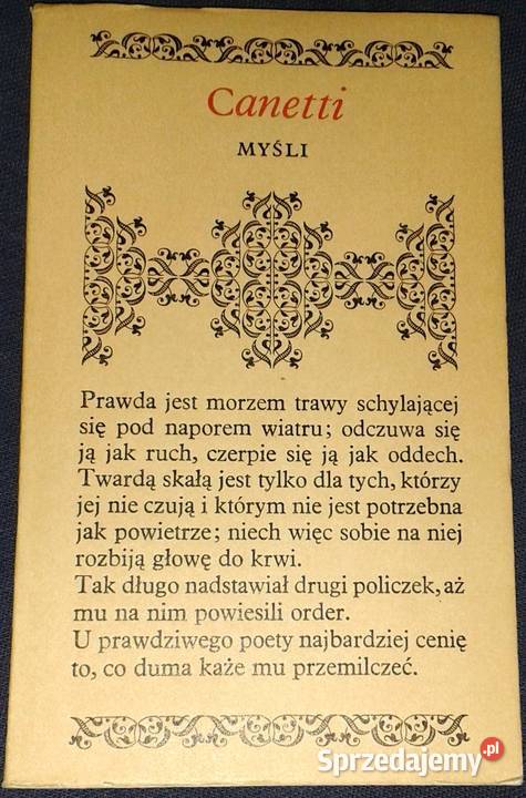 Myśli Elias Canetti Rok wydania 1976 Chełm