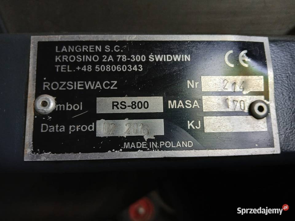 Langren rs800 Rozsiewacze nawozów podlaskie Boćki