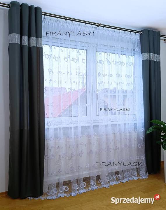 Firana 500x250 firany wzór kwiatowy firanki do Zbuczyn