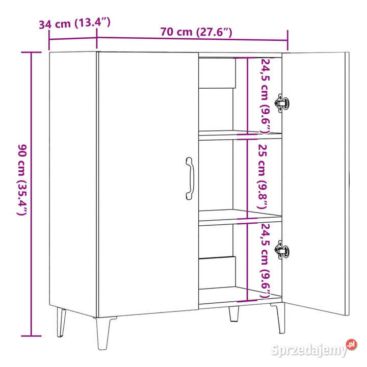 Szafka dąb artisan 70x34x90 materiał Warszawa