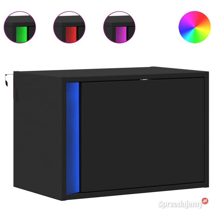 Wiszące szafki nocne z LED 2 czarne WM852092 Warszawa sprzedam