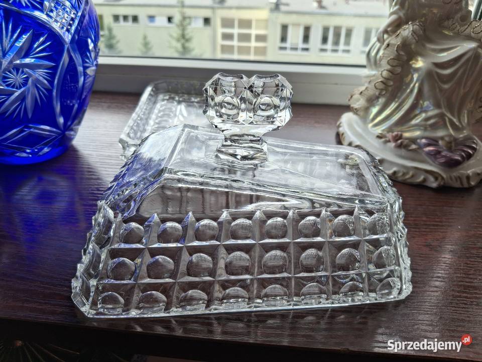 Kryształowa serownica kryształ z PRL Warszawa