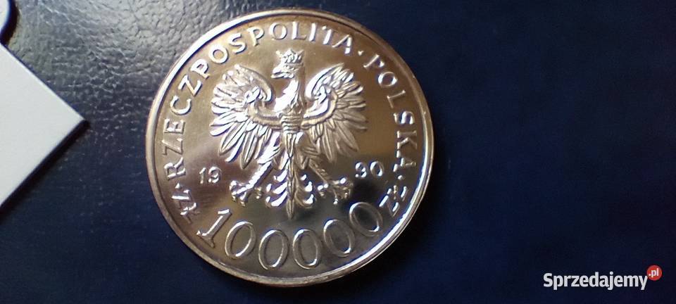 Stare monety 100 000 1990 Solidarność Typ A podkarpackie Lesko