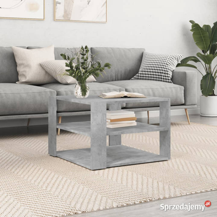 Stolik kawowy szarość betonu 595x595x40 WM834249