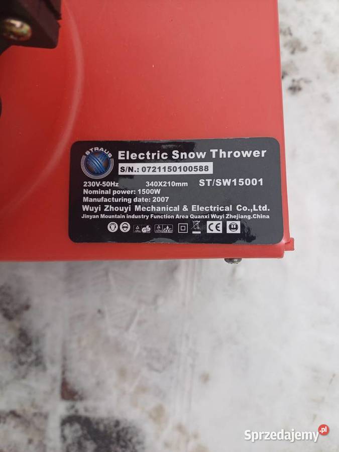 Odśnieżarka elektryczna Straus Austria 1500W Chrzanów