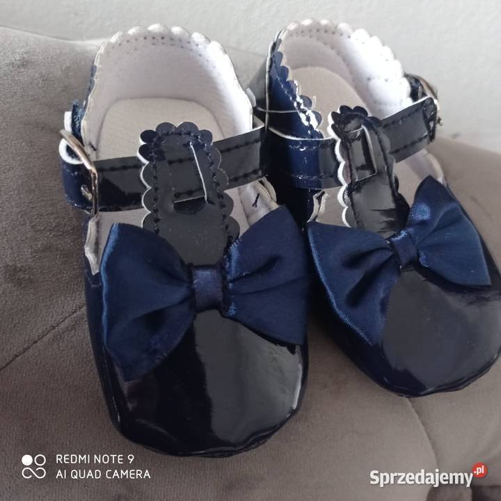 Lakierki granatowe buciki 12 kokarda Lubartów