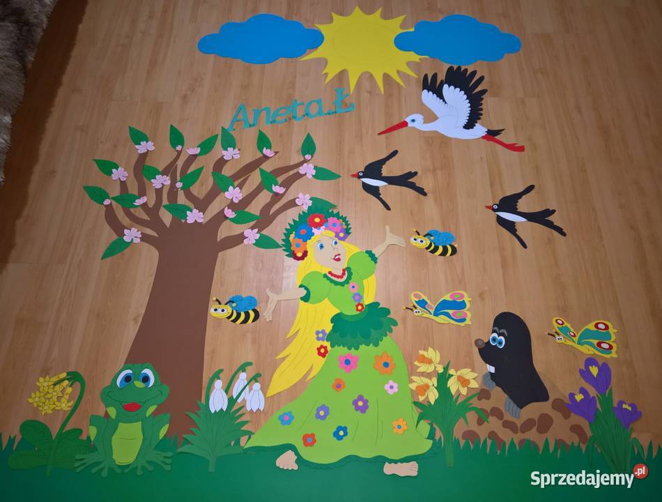 Dekoracje wiosenne wielkoformatowe z brystolu Ryki