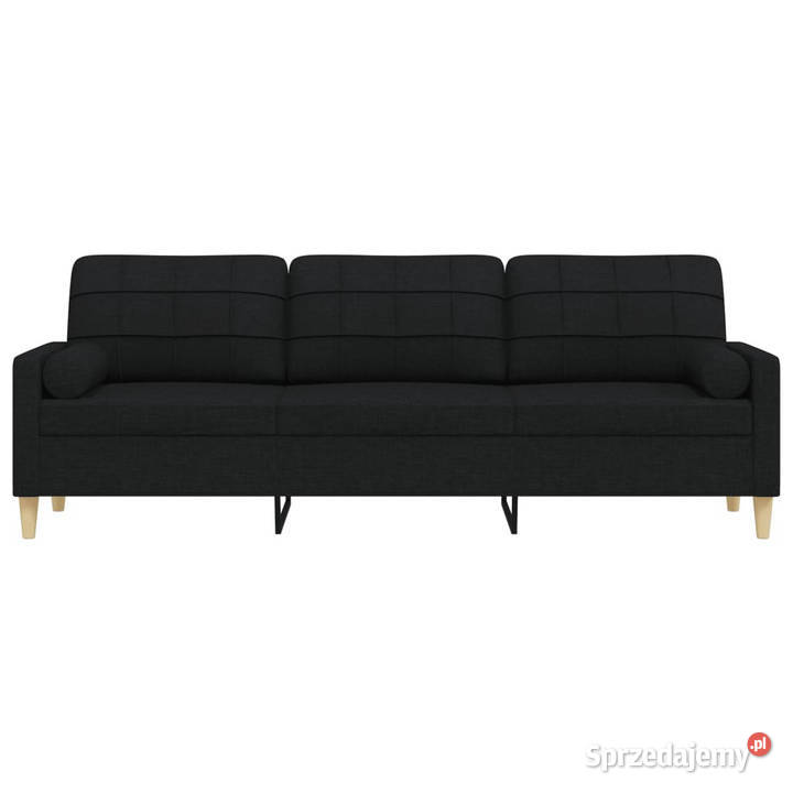 3osobowa sofa z poduszkami czarna 210 obita mazowieckie Warszawa