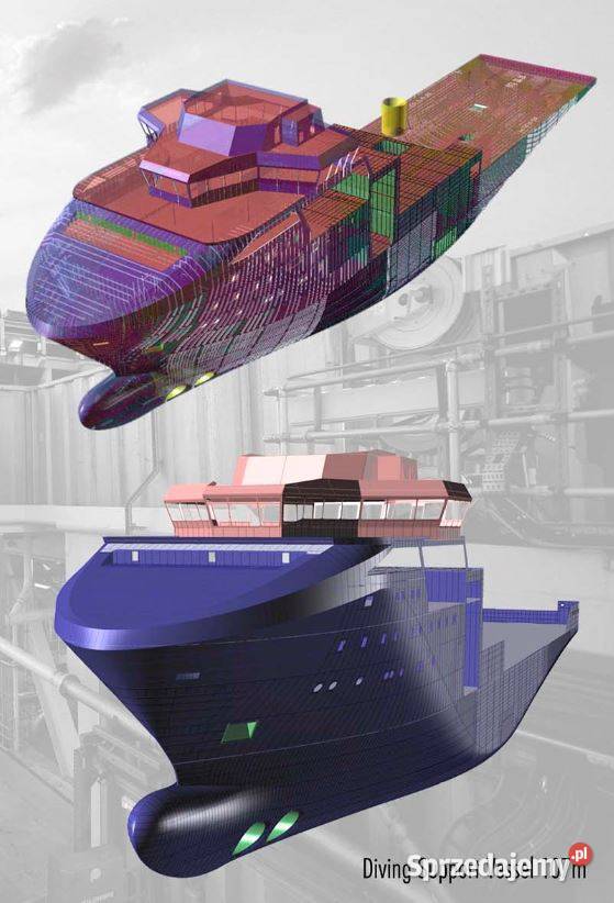 Grafika obraz na ścianę model 3D statku DSV Gdynia