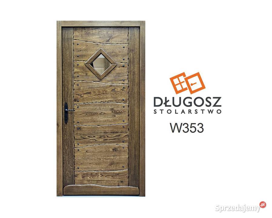 Drzwi DŁUGOSZ drewniane zewnętrzne wejściowe dolnośląskie Polkowice