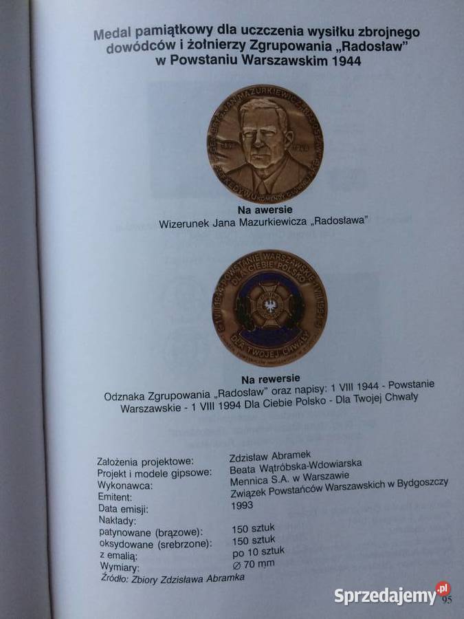 2795 Powstanie Warszawskie 1944 Medalami Pisane