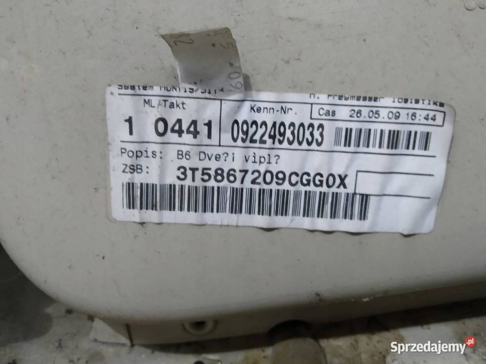 TAPICERKA BOCZEK LEWY PRAWY TYŁ SEDAN 3T KPL osobowe