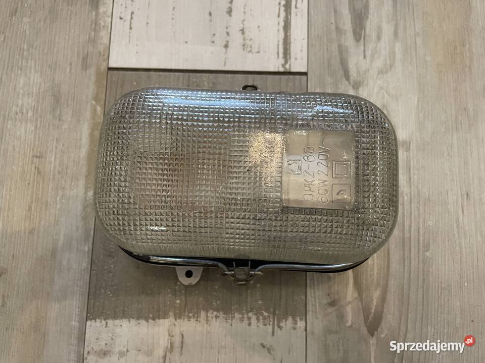 Lampa oprawa kanałowa porcelanowa przemysłowa Antyki Chudów