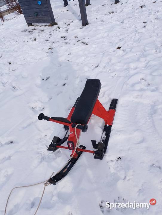 Nartosanki Skibob metalowe czerwone PRL Jaworzno