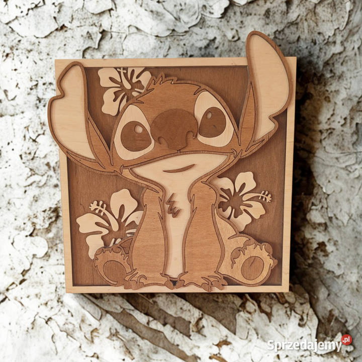Stitch 3D z drewna 24 Warstwowy obraz handmade Bełchatów