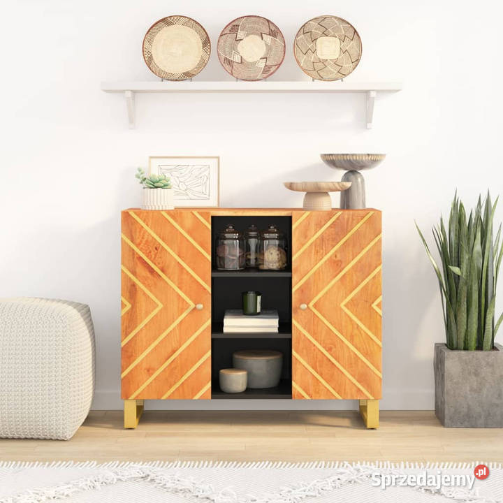Szafka brązowoczarna 90x335x75 lite drewno mango Warszawa