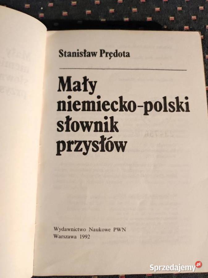Mały niemiecko polski słownik przysłów Stanisław Pozostałe Kielce