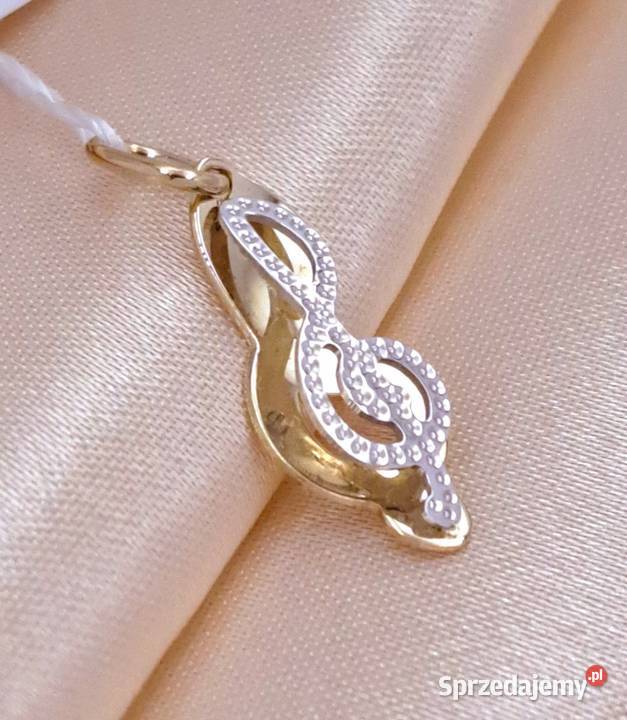 Wisiorek Złoty pr333 Klucz Wiolinowy Z514 Poznań