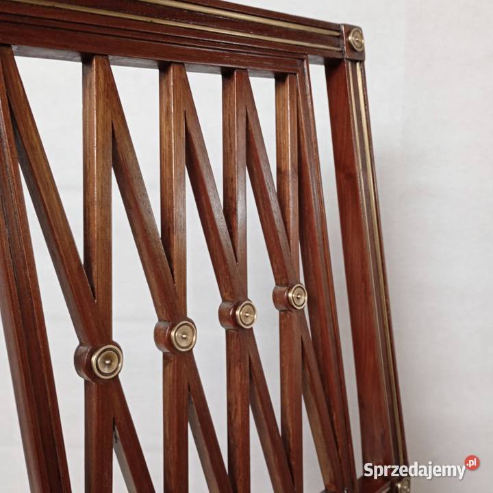 Krzesło lata 30te mahoń skóra inkrustowane Puszczykowo