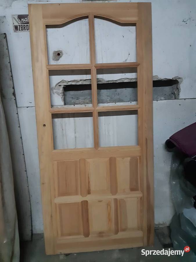 Drzwi drewniane wewnętrzne sosnowe skrzydło