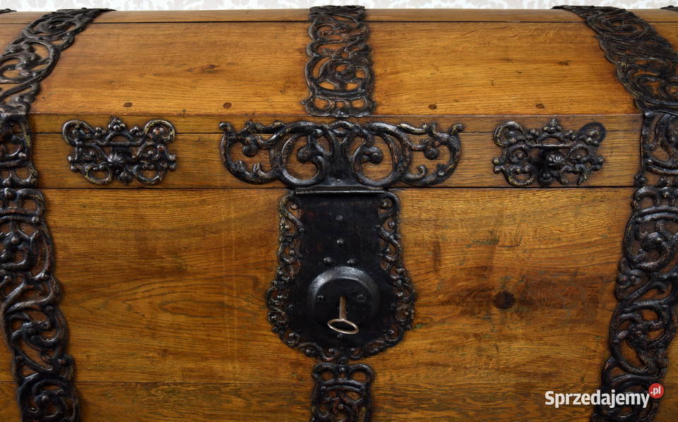 Skrzynia barokowa XVIII wiek okuta antyk Meble Swarzędz