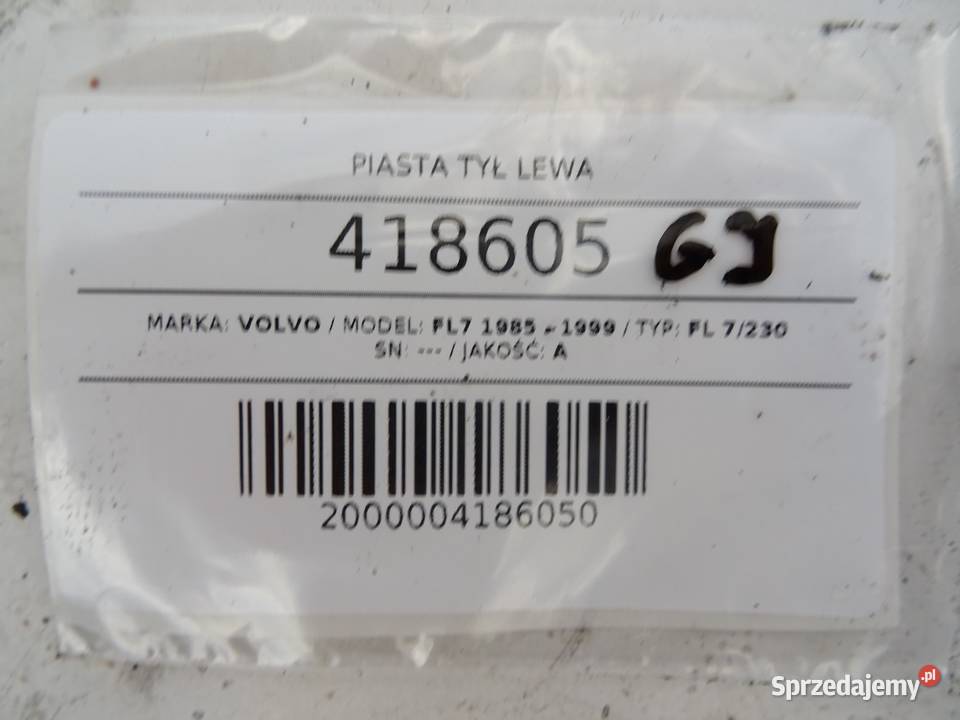 PIASTA TYŁ LEWA VOLVO FL7 Van minibus 8599 sprzedam