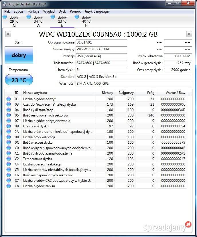 Dysk 1TB WD10EZEX SATA III 35 Dyski Tomaszów Lubelski