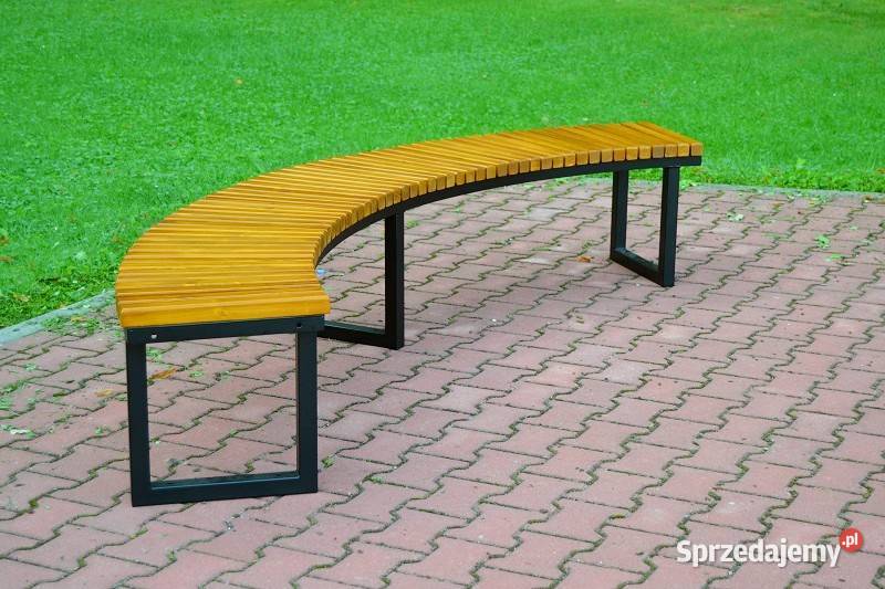 Ławka stalowa miejska półokrągła loft bez Łódź